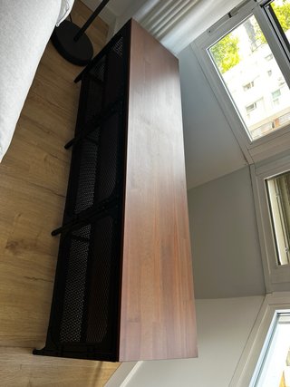 Mueble TV Ikea Metal Negro y Madera