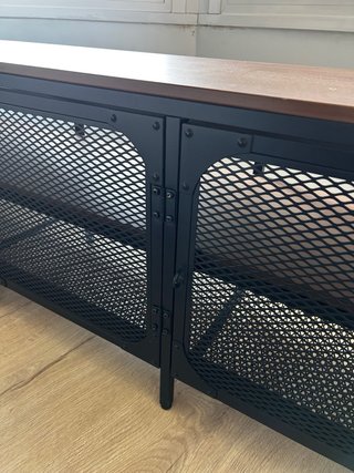 Mueble TV Ikea Metal Negro y Madera