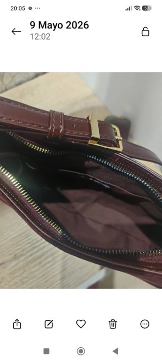 Bolso granate de piel