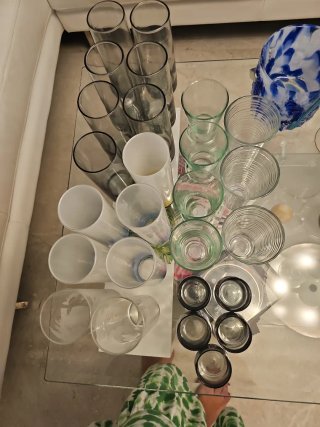Juego de vasos de cristal,0,50 unidad