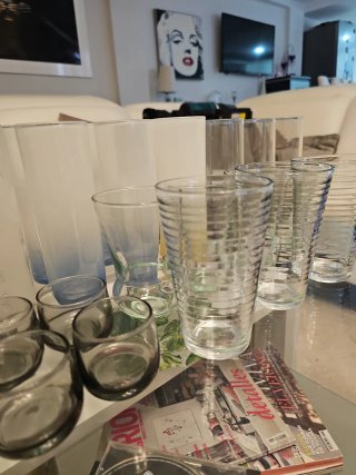 Juego de vasos de cristal,0,50 unidad
