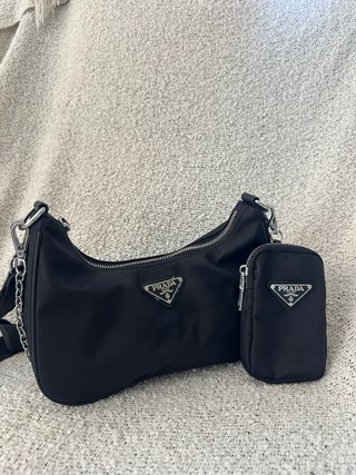 Borsa Prada Nero in Nylon con Necessaire