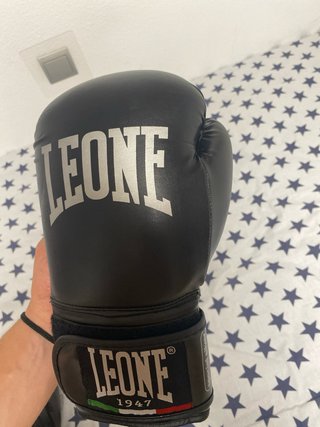 Guantes de boxeo Leone negros 12 onzas