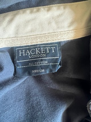 Polo Hackett manga larga negro y blanco