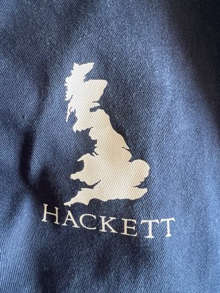 Polo Hackett manga larga negro y blanco