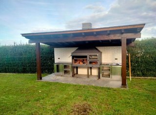 Barbacoa Con Horno Y Parrilla Elevable