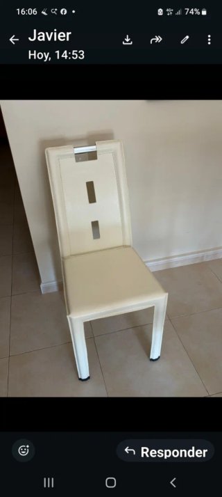 4 Sillas Comedor Piel Beige