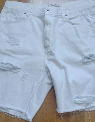 Shorts vaqueros blancos hombre