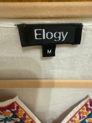 Vestido-kaftán Elogy blanco bordado talla M