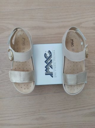 Sandalias IMAC de piel Beige y Dorado Talla 40