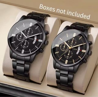 Reloj Geneva Acero Negro Cronógrafo 2 unidades