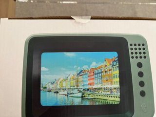 Proyector móvil gris y verde