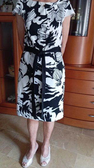 Vestido Festa Negro y Blanco Talla S
