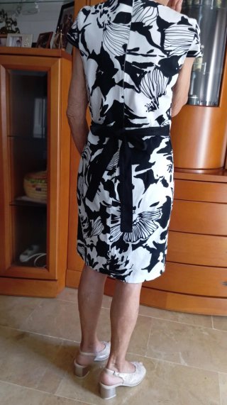 Vestido Festa Negro y Blanco Talla S