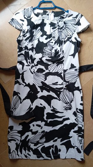 Vestido Festa Negro y Blanco Talla S