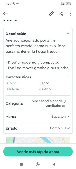 Aire Acondicionado Portátil Equation Blanco