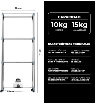 Newlux - Secadora de Ropa Eléctrica Portátil