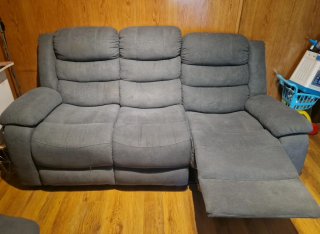 Sofá reclinable 3 plazas gris