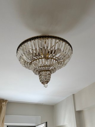 Lámpara de techo cristal y metal
