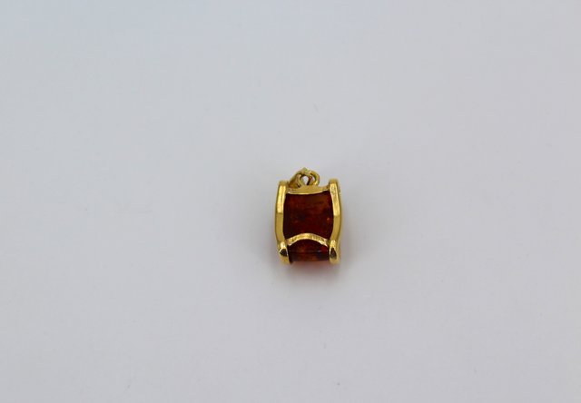 Colgante Oro 18k Piedra Marrón