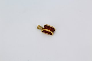 Colgante Oro 18k Piedra Marrón