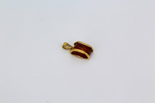 Colgante Oro 18k Piedra Marrón