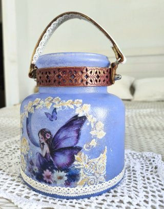Farol Hada Vintage Morado y Dorado
