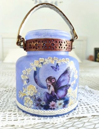 Farol Hada Vintage Morado y Dorado