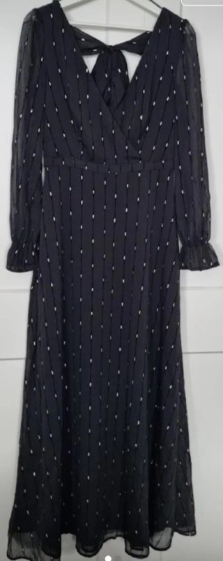 Vestido fiesta mujer negro plateado
