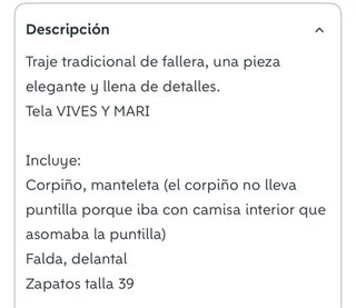 Traje Fallera VIVES Y MARI Verde y Dorado