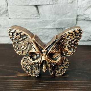 Scultura Falena Teschio Statua Farfalla Gotica