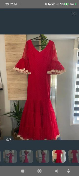 Vestido Gitana Talla S Rojo