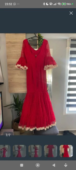 Vestido Gitana Talla S Rojo