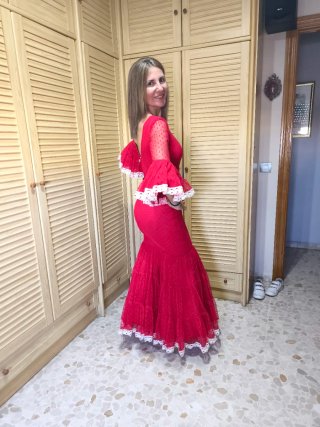 Vestido Gitana Talla S Rojo