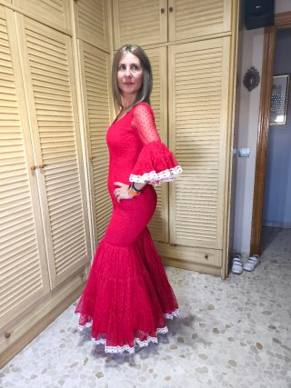 Vestido Gitana Talla S Rojo