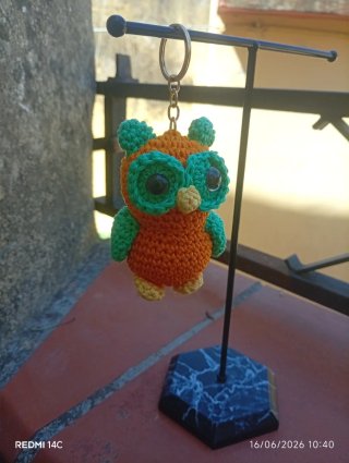 Portachiavi gufo uncinetto