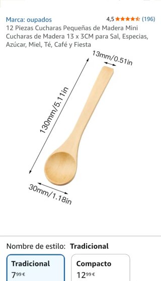 10 Piezas Cucharas Pequeñas de Madera Mini Cuchara