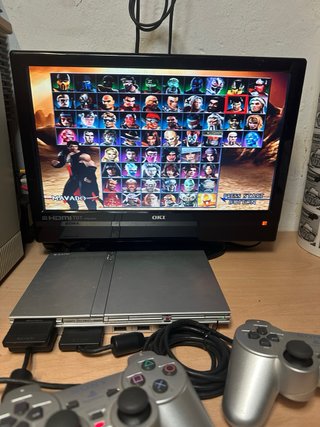 Consola PS2 Slim Plata + 2 Mandos