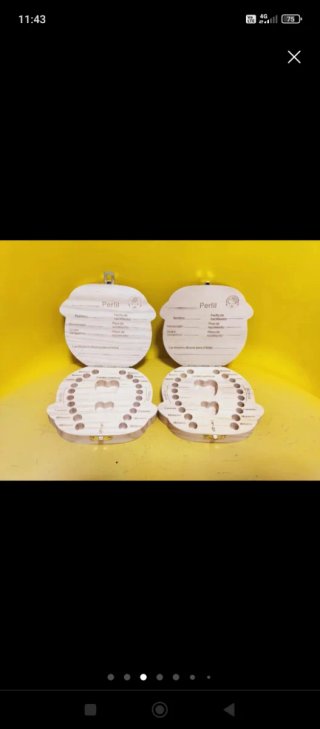 Cajas de madera para dientes de bebé