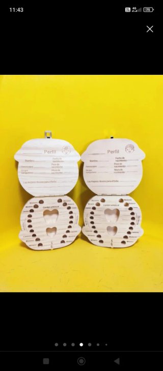 Cajas de madera para dientes de bebé