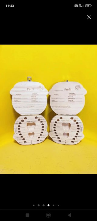Cajas de madera para dientes de bebé