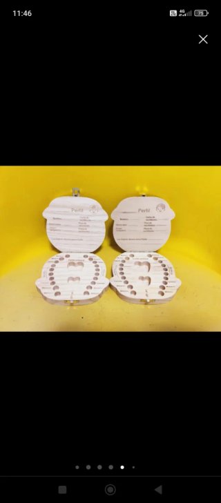 Cajas de madera para dientes de bebé