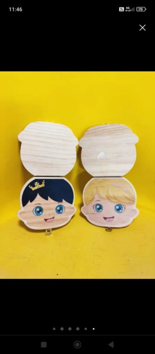 Cajas de madera para dientes de bebé
