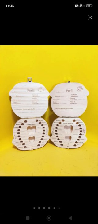 Cajas de madera para dientes de bebé