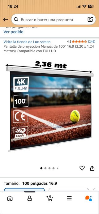 Pantalla Proyector Lux-screen 100 16:9