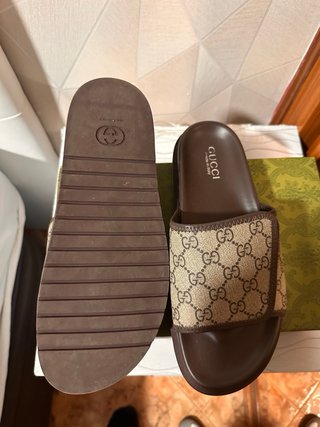 Chanclas Gucci GG Supreme Beige/Marrón