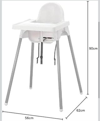 Trona bebé blanca Ikea con bandeja