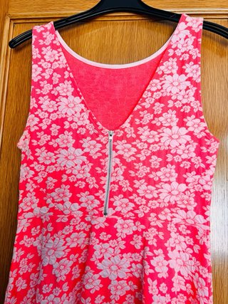 Vestido H&M floral rosa y blanco T.38