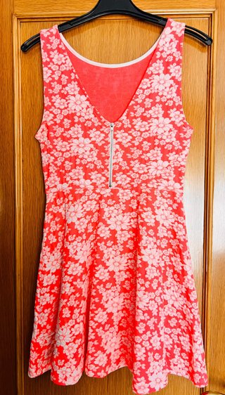 Vestido H&M floral rosa y blanco T.38