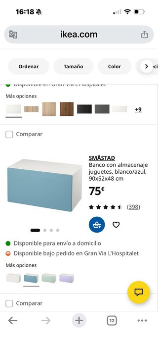 SMÅSTAD Banco Almacenaje IKEA Blanco/Azul